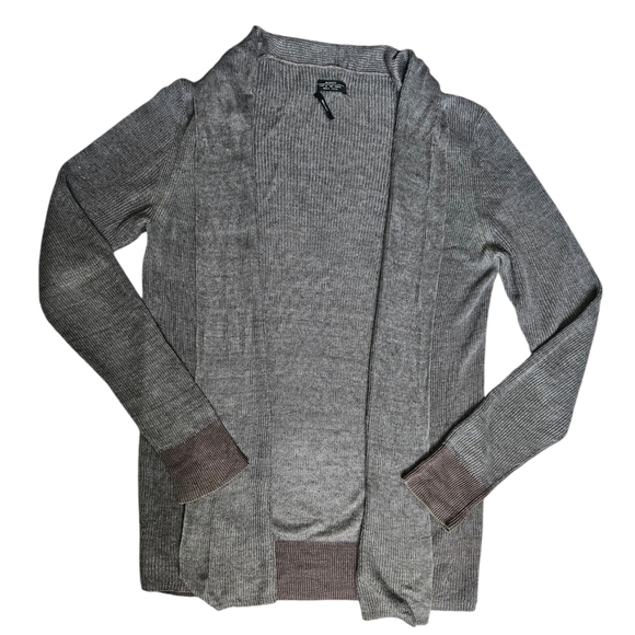 Allsaints Grey Brown Linen Cardigan Size Small - Picture 1 of 10